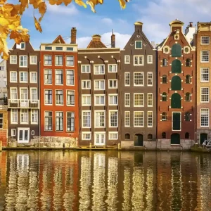 Fototapeta na flizelinie MS-3-0024 HOUSES IN AMSTERDAM Nowy