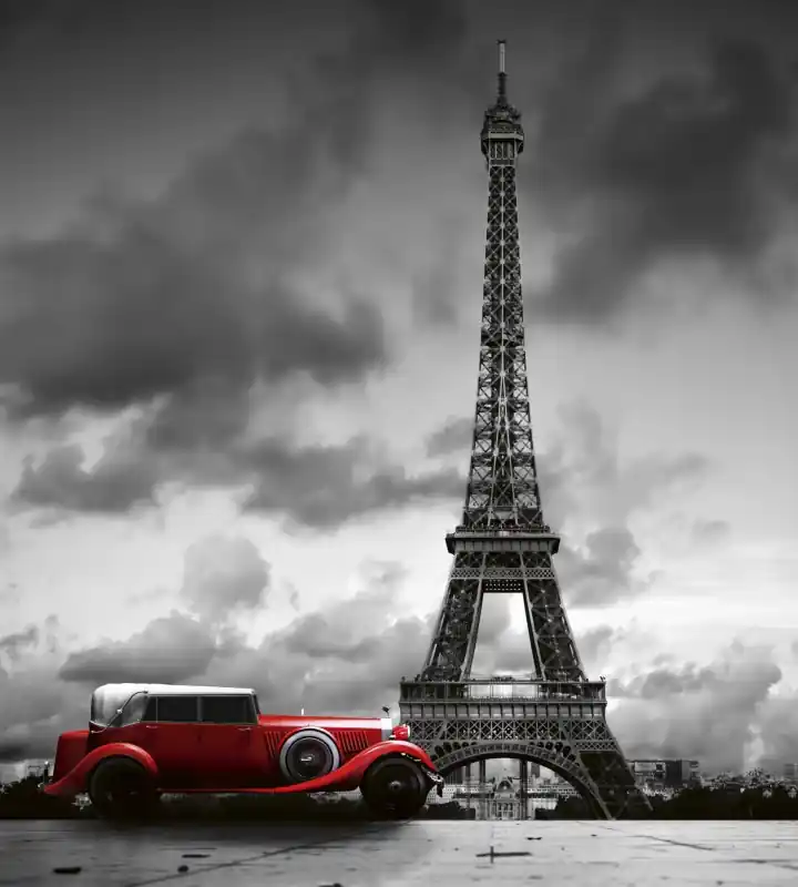 Wybór klientów Fototapeta na flizelinie MS-3-0027 RETRO CAR IN PARIS