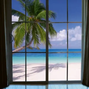 Fototapeta na flizelinie MS-3-0203 BEACH WINDOW VIEW Zamów dziś