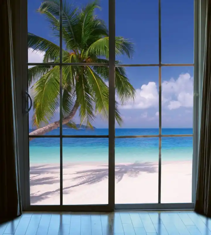 Fototapeta na flizelinie MS-3-0203 BEACH WINDOW VIEW Zamów dziś