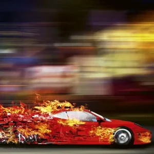 Fototapeta na flizelinie MS-3-0309 SPEEDING CAR Super okazja
