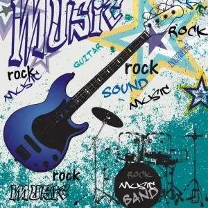 Fototapeta na flizelinie MS-3-0323 BLUE GUITAR Bezpieczne zakupy