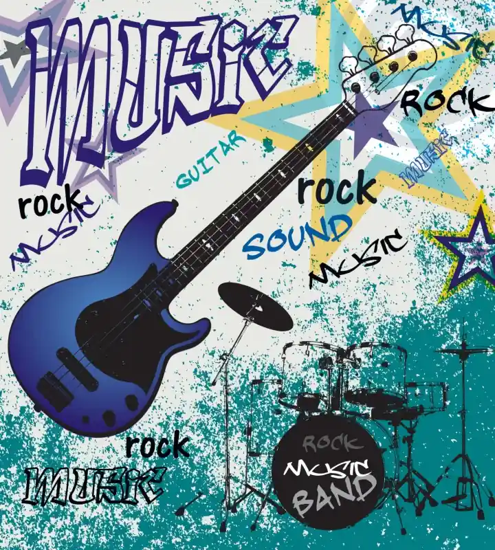 Fototapeta na flizelinie MS-3-0323 BLUE GUITAR Bezpieczne zakupy
