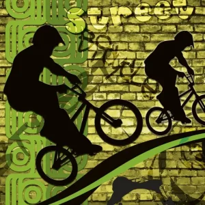Wysoka jakość Fototapeta na flizelinie MS-3-0328 BICYCLE GREEN
