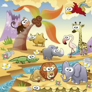 Premium Fototapeta na flizelinie MS-3-0333 SAVANNA ANIMALS