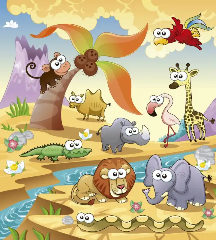 Premium Fototapeta na flizelinie MS-3-0333 SAVANNA ANIMALS