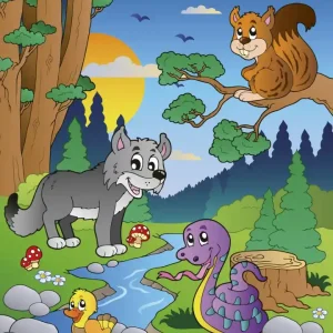 Fototapeta na flizelinie MS-3-0336 FOREST ANIMALS Super okazja