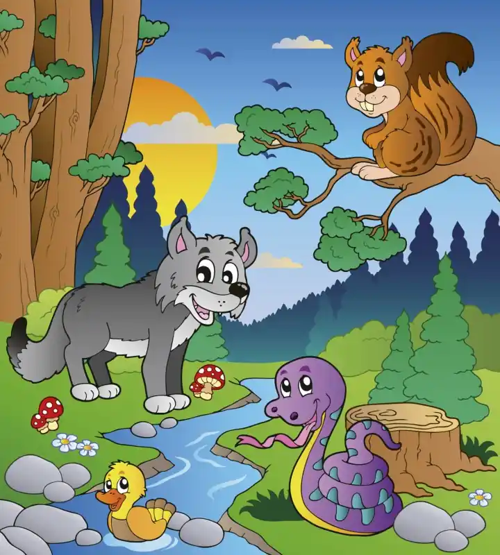 Fototapeta na flizelinie MS-3-0336 FOREST ANIMALS Super okazja