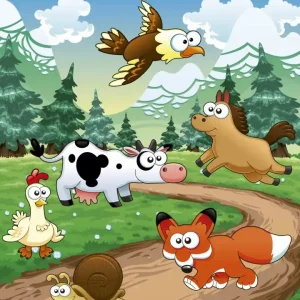Fototapeta na flizelinie MS-3-0340 ANIMALS AND FOREST Oferta