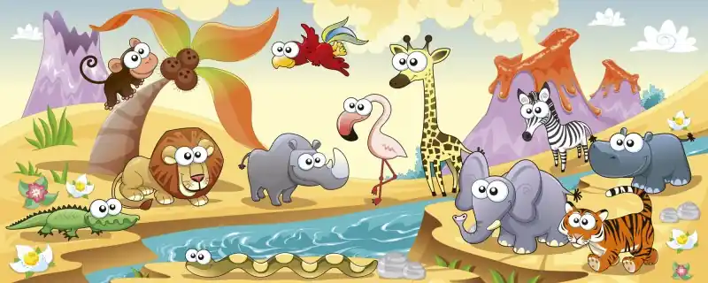 Wysoka jakość Fototapeta na flizelinie MP-2-0333 SAVANNA ANIMALS