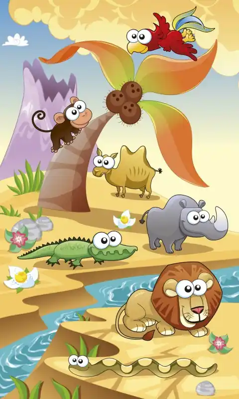 Fototapeta na flizelinie MS-2-0333 SAVANNA ANIMALS Hit sprzedaży