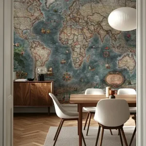 Bezpieczne zakupy Mapa świata w starym stylu