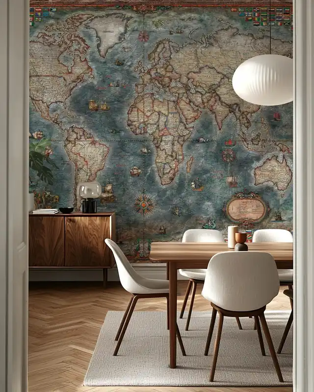 Bezpieczne zakupy Mapa świata w starym stylu