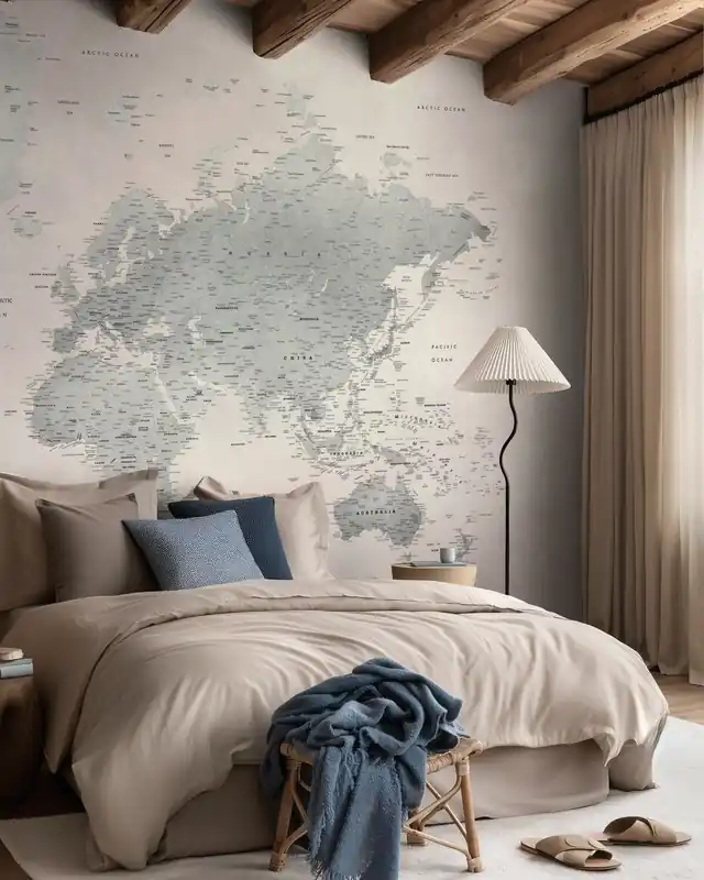 Mapa świata - popielatozielony Dostępne od ręki