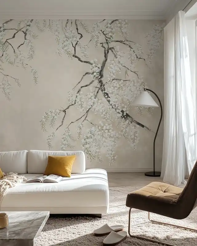 Kwitnąca Wisteria - Beżowy Zniżka