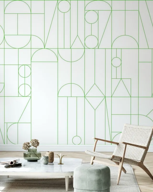 Zniżka Abstrakcyjne kształty geometryczne - Zielony na białym