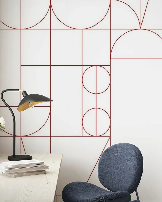 Abstrakcyjne kształty geometryczne - Czerwony na białym Oferta limitowana