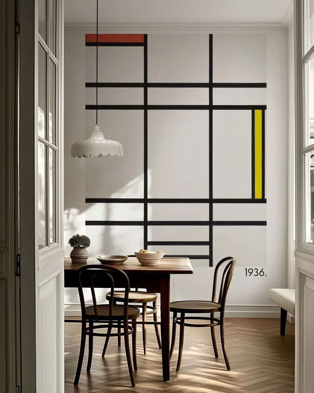 Ostatnie sztuki Kompozycja w bieli czerwieni i żółci - Piet Mondrian