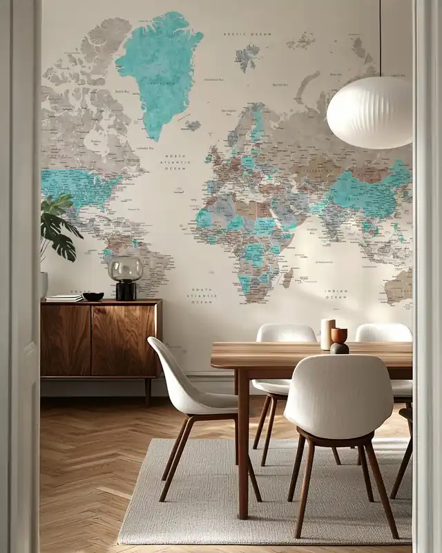 Mapa świata z miastami Rabat