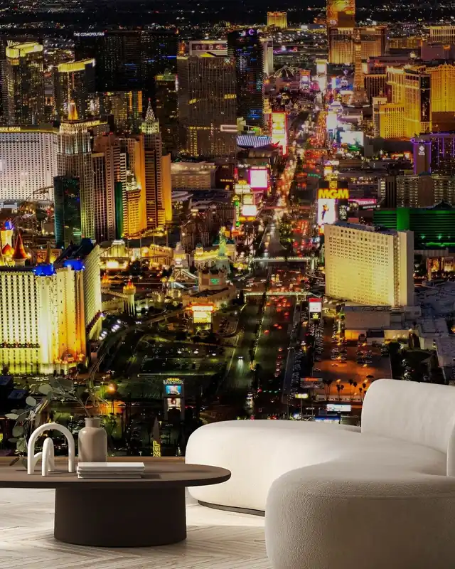 Panorama Las Vegas o zmierzchu Tani