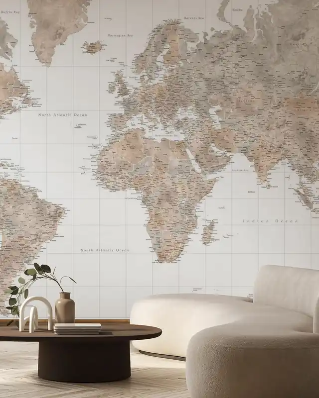 Oferta czasowa Mapa Świata z Miastami XIX