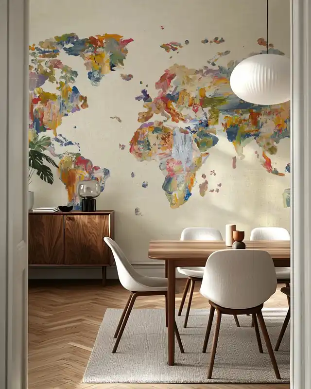 Mapa globalnych palet na płótnie w stylu vintage Bestseller