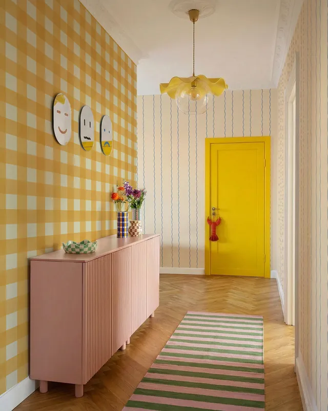 Spokojny duży wzór gingham – Żółty II Bestseller