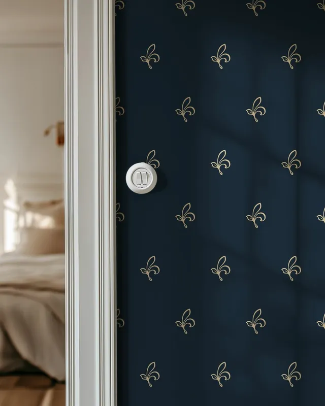 Rabat Elegancki Kwiat - Granatowy Żółty