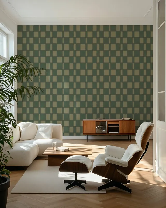 Ostatnie sztuki Wzór w kratę windowpane - Zielony mix