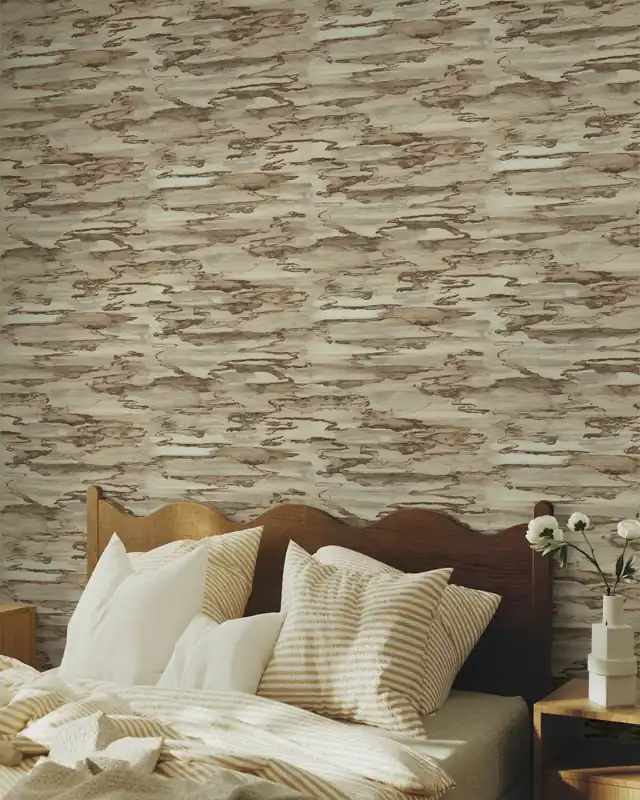 Wyjątkowa oferta Liniowy wzór słojów drewna - Taupe