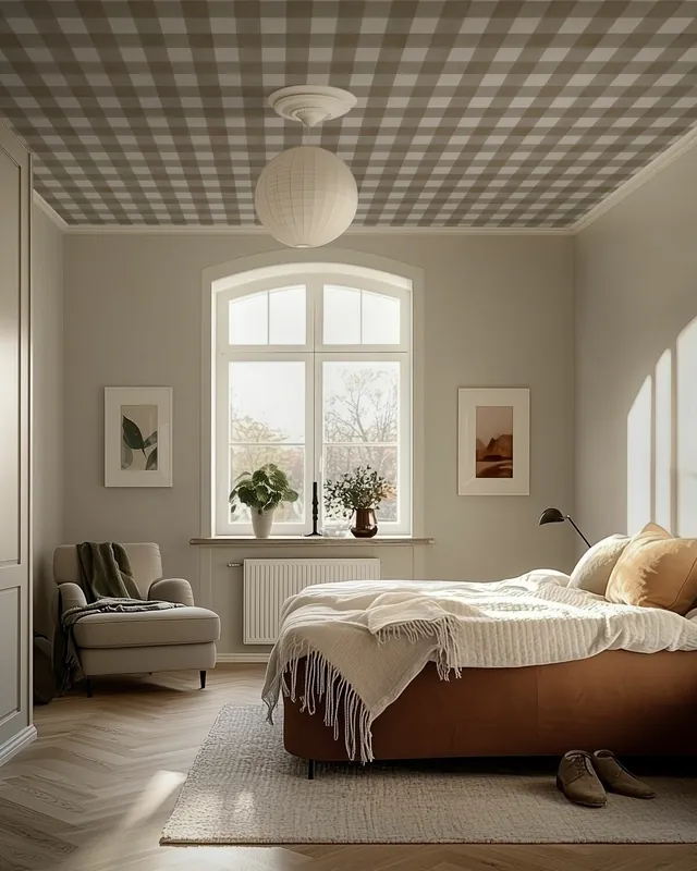 Ekspresowa dostawa Spokojny Wzór Gingham, Duży - Brązowy