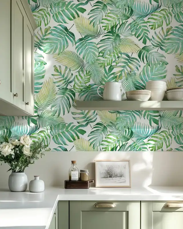Monstera zielony liść Premium