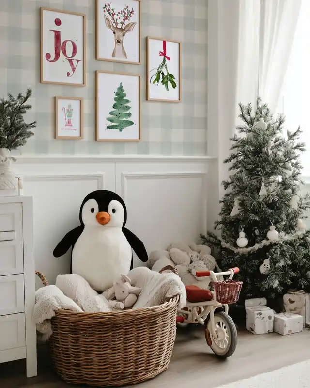 Spokojny Gingham Duży Wzór - Jasnozielony Oferta czasowa