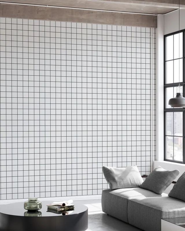 Tylko dziś Białe płytki ceramiczne - 10x10 Fuga antracytowa